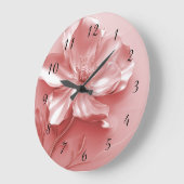 Rosa glänzendes metallisches 3D-Blüten Große Wanduhr (Winkel)