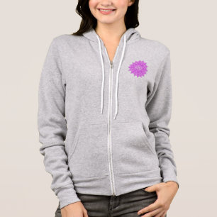 Rosa Glas-Lotusblumen Om-Symbol Zeichnung Hoodie