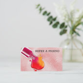 Rosa Glasbeschaffenheitspoliturnagel-Kunstsalon Empfehlungskarte (Stehend Vorderseite)