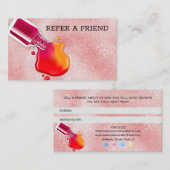 Rosa Glasbeschaffenheitspoliturnagel-Kunstsalon Empfehlungskarte (Vorne/Hinten)