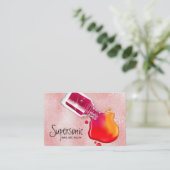 Rosa Glasbeschaffenheitspoliturnagel-Kunstsalon Visitenkarte (Stehend Vorderseite)