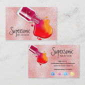 Rosa Glasbeschaffenheitspoliturnagel-Kunstsalon Visitenkarte (Vorne/Hinten)