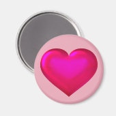 Rosa Glasherz Magnet (Vorderseite/Rückseite)