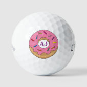 Rosa Glasierte Donut mit Sprinklen Golfball (Vorderseite)