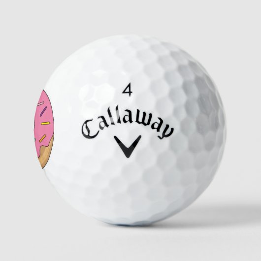 Rosa Glasierte Donut mit Sprinklen Golfball (Logo)