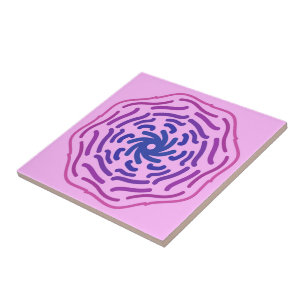 Rosa glasierte Donut-Style- und geschwungene Dekor Fliese