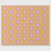 Rosa Glasierte Schokolade Donut Geschenkpapier (Flach)