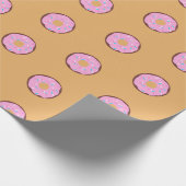 Rosa Glasierte Schokolade Donut Geschenkpapier (Ecke)