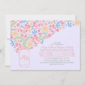 Rosa Glaskeramik kreative Blume Einladung Hochzeit (Vorderseite)