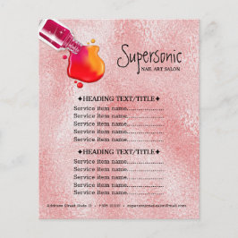 Rosa Glastextur polierter Nagelkunstsalon Flyer