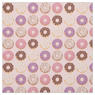 Rosa Glasur-Donuts Mit Streuseln Muster Party Stoff