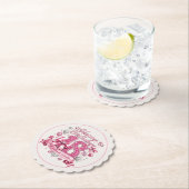 Rosa Glitter 18. Geburtstag Untersetzer (Vor Ort)