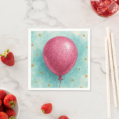 Rosa Glitter-Ballon-Servietten. Serviette (Beispiel)