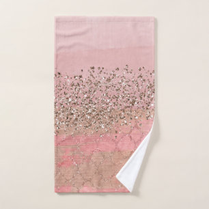 Rosa Glitter-Blush-Marokkanische-Indische-Prinzess Badhandtuch Set