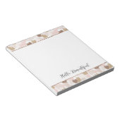 Rosa Glitter Creme Braun Herzen  Notizblock (angewinkelt)