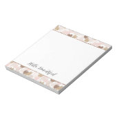 Rosa Glitter Creme Braun Herzen  Notizblock (Rotiert)