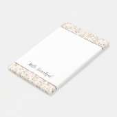 Rosa Glitter Creme Florale Hochzeitsdusche Post-it Klebezettel (angewinkelt)