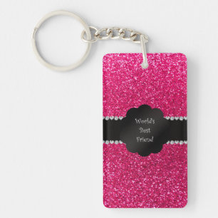 Rosa-Glitter des besten Freunds der Welt Schlüsselanhänger