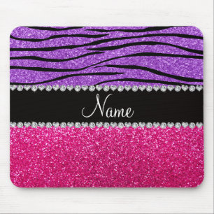 Rosa Glitter des individuellen Namens lila Mousepad