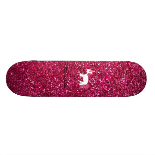 Rosa Glitter des Unicorn Skateboard