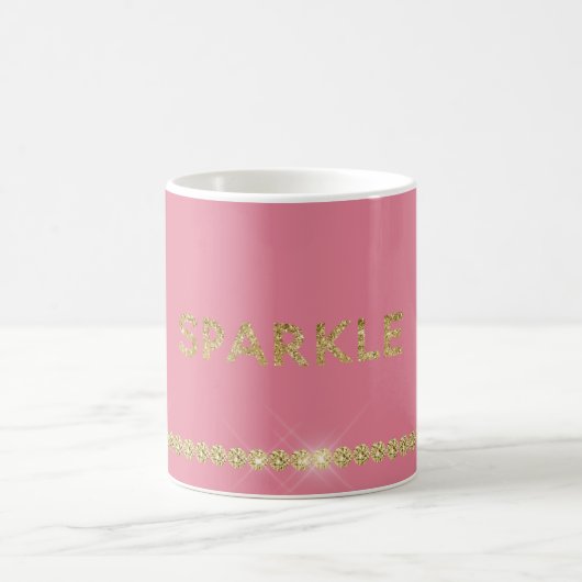 Rosa Glitter Funkeln Kaffeetasse (Mittel)
