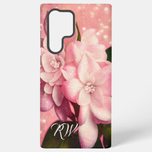 Rosa Glitter Gardenie Monogramm Samsung Galaxy Hülle