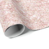 Rosa Glitter-Glanz Geburtstag Geschenkpapier (Rolleneckpunkt)