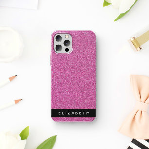 Rosa Glitter, Glitter Hintergrund, Ihr Name iPhone 16 Hülle