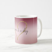 Rosa Glitter Gold Liebe Forever Kaffeetasse (VorderseiteRechts)