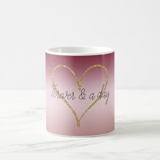 Rosa Glitter Gold Liebe Forever Kaffeetasse (Mittel)