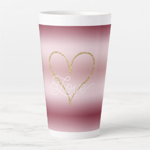 Rosa Glitter Gold Liebe Forever Milchtasse