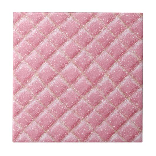 Rosa Glitter-Harlekin-Glamour Fliese (Vorderseite)