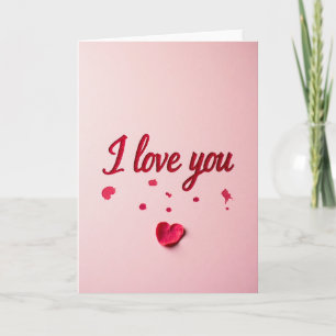 Rosa Glitter I Love You Karte