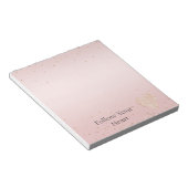 Rosa Glitter Liebe Gold Konfetti Herz Notizblock (angewinkelt)
