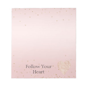 Rosa Glitter Liebe Gold Konfetti Herz Notizblock