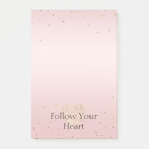 Rosa Glitter Liebe Gold Konfetti Herz Post-it Klebezettel