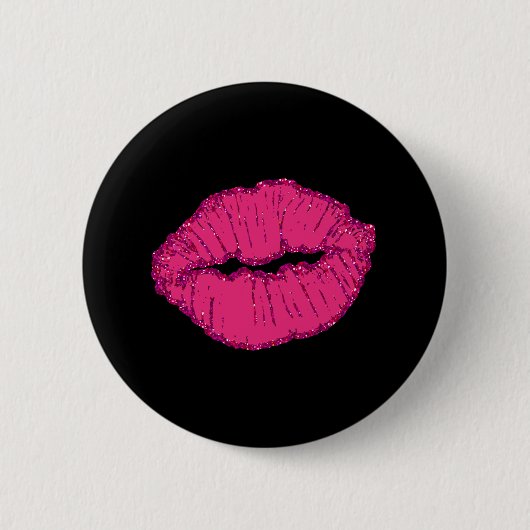 rosa Glitter-Lippen Button (Vorderseite)