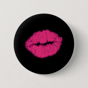 rosa Glitter-Lippen Button