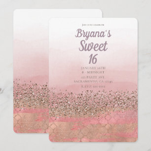 Rosa Glitter marokkanische indische Prinzessin Swe Einladung