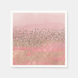 Rosa Glitter-Marokkanische Indische Prinzessinnen- Serviette