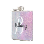 Rosa Glitter Monogramm Flachmann (Links)
