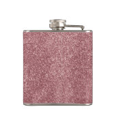 Rosa Glitter-Monogramm-Flasche Chic Flachmann (Rückseite)