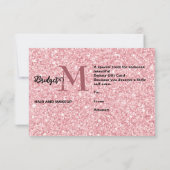 Rosa Glitter-Monogramm-Frisur- und Make-up-Geschen (Rückseite)