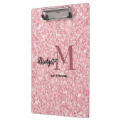 Rosa Glitter-Monogramm-Frisur und Make-up Klemmbrett (Links)