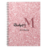 Rosa Glitter-Monogramm Frisur und Make-up Notizblock (Vorderseite)