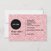 Rosa Glitter-Monogramm-Haar- und Make-up-Geschenkk (Vorderseite)