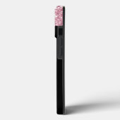 Rosa Glitter-Monogramm-Initialen auf Schwarz Case-Mate iPhone Hülle (Rückseite / Links)