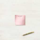 Rosa Glitter-Monogramm Personalisierter Name Post-it Klebezettel (Auf Schreibtisch)
