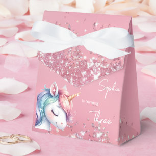 Rosa Glitter Regenbogen Einhorn Geburtstag Geschenkschachtel