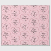 Rosa Glitter Romantische Schrift Valentinstag Geschenkpapier (Flach)
